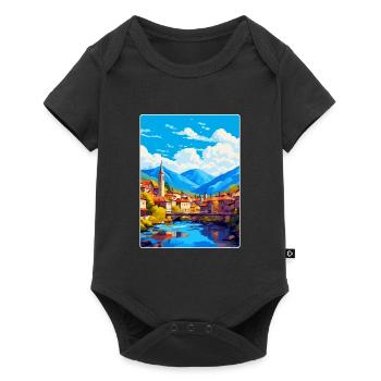 Sarajevo Bosnia Herzegovina Vintage Travel Poster - Baby Premium short-sleeve bodysuit - black - Front