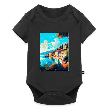 Bergen Norway Vintage Travel Poster WPA Souvenir - Baby Premium short-sleeve bodysuit - black - Front