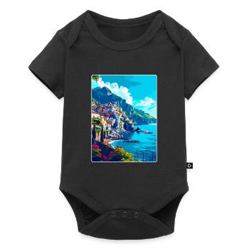 Amalfi Italie Affiche de voyage vintage WPA Souvenir - Body à manches courtes Premium Bébé - noir - Devant