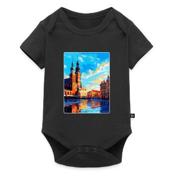 Cracovie Pologne Affiche de voyage vintage WPA Souvenir - Body à manches courtes Premium Bébé - noir - Devant