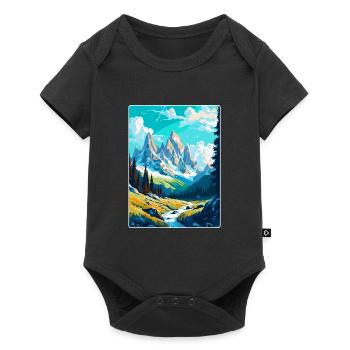 Chamonix France Vintage Travel Poster Souvenir WPA - Baby Premium short-sleeve bodysuit - black - Front