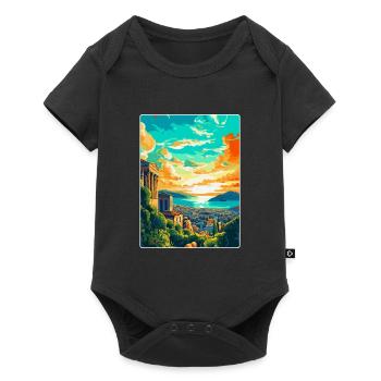 Athens Greece Vintage Travel Poster WPA Souvenir - Baby Premium short-sleeve bodysuit - black - Front