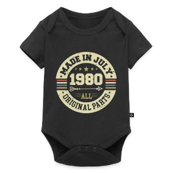 Cadeau d'anniversaire de juillet 1980 1980 que j'ai fait en juillet - Body à manches courtes Premium Bébé - noir - Devant