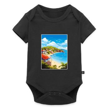 Antigua and Barbuda Caribbean Travel Poster - Baby Premium short-sleeve bodysuit - black - Front