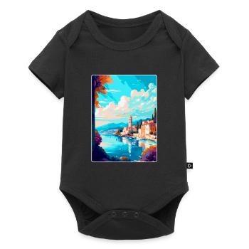 Split Kroatien Vintage Reiseplakat WPA Souvenir - Baby Premium Kurzarmbody - Schwarz - Vorne
