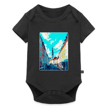 Linz Austria Vintage Travel Poster WPA Souvenir - Baby Premium short-sleeve bodysuit - black - Front