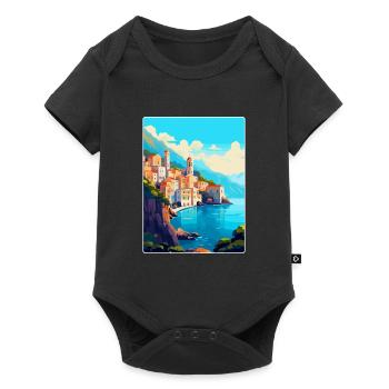 Amalfi Italie Affiche de voyage vintage WPA Souvenir - Body à manches courtes Premium Bébé - noir - Devant