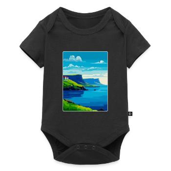 Îles Féroé Danemark Affiche de voyage vintage WPA - Body à manches courtes Premium Bébé - noir - Devant