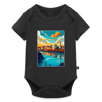 Belgrade Serbie Affiche de voyage vintage Souvenir WPA - Body à manches courtes Premium Bébé - noir - Devant