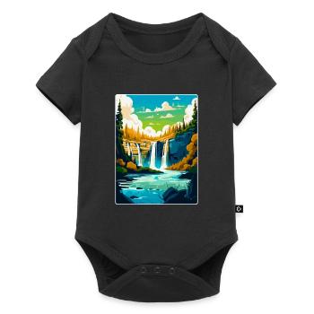 Plitvicer Seen Kroatien Vintage Reiseplakat WPA - Baby Premium Kurzarmbody - Schwarz - Vorne