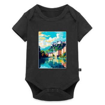 Salzbourg Autriche Poster de voyage vintage souvenir - Body à manches courtes Premium Bébé - noir - Devant