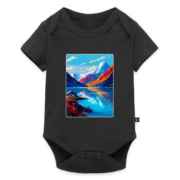 Fjords Norway Vintage Travel Poster WPA Souvenir - Baby Premium short-sleeve bodysuit - black - Front