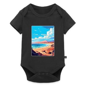 Fuerteventura Espagne Affiche de voyage vintage Souvenir - Body à manches courtes Premium Bébé - noir - Devant