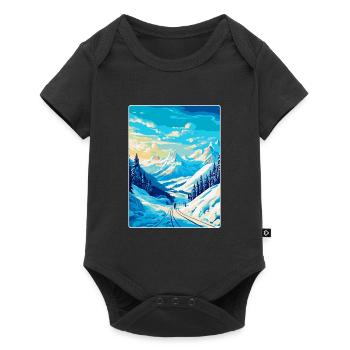 Laax Schweiz Vintage Reiseplakat Souvenir - Baby Premium Kurzarmbody - Schwarz - Vorne
