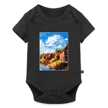 Porvoo Finlande Affiche de voyage vintage souvenir WPA - Body à manches courtes Premium Bébé - noir - Devant
