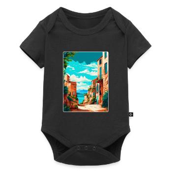 Mallorca Spanien Vintage Reiseplakat Souvenir WPA - Baby Premium Kurzarmbody - Schwarz - Vorne