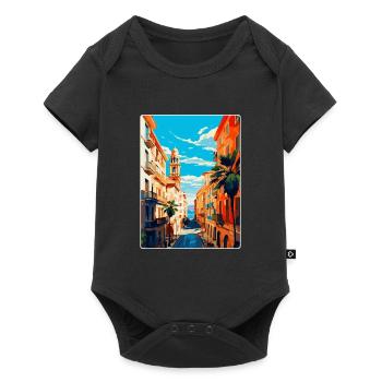 Barcelone Espagne Affiche de voyage vintage Souvenir WPA - Body à manches courtes Premium Bébé - noir - Devant