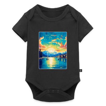 Genève Suisse Affiche de voyage vintage souvenir - Body à manches courtes Premium Bébé - noir - Devant