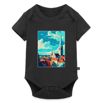 Tallinn Estonie Affiche de voyage vintage Souvenir WPA - Body à manches courtes Premium Bébé - noir - Devant