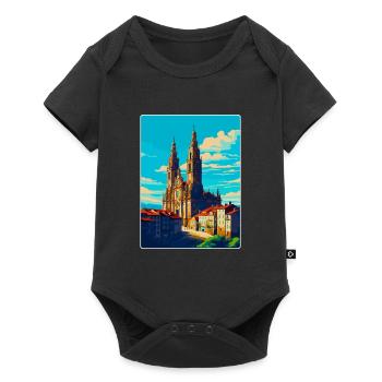 Santiago De Compostela Spain Vintage Travel Poster - Baby Premium short-sleeve bodysuit - black - Front