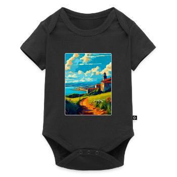 La Corogne Espagne Affiche de voyage vintage WPA Souvenir - Body à manches courtes Premium Bébé - noir - Devant