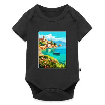 Crète Grèce Affiche de voyage vintage WPA Souvenir - Body à manches courtes Premium Bébé - noir - Devant