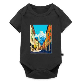 Trient Italien Vintage Reiseposter WPA Souvenir - Baby Premium Kurzarmbody - Schwarz - Vorne