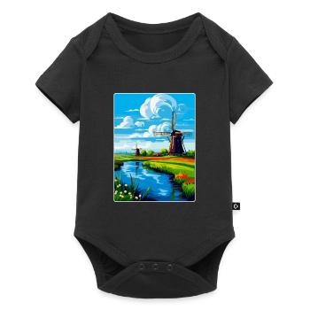 Netherlands Vintage Travel Poster WPA Art Souvenir - Baby Premium short-sleeve bodysuit - black - Front