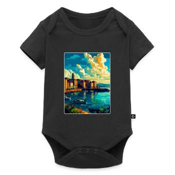 Une Corogne Espagne Affiche de voyage vintage Souvenir WPA - Body à manches courtes Premium Bébé - noir - Devant