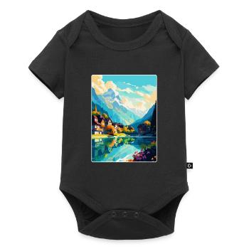 Interlaken Suisse Affiche de voyage vintage WPA - Body à manches courtes Premium Bébé - noir - Devant