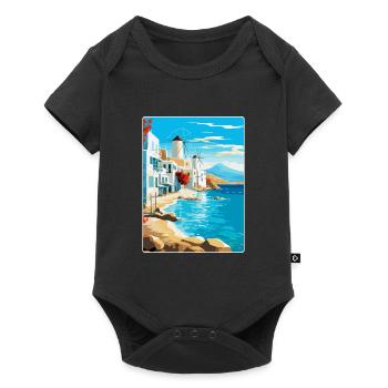 Mykonos Grèce Affiche de voyage vintage Souvenir WPA - Body à manches courtes Premium Bébé - noir - Devant