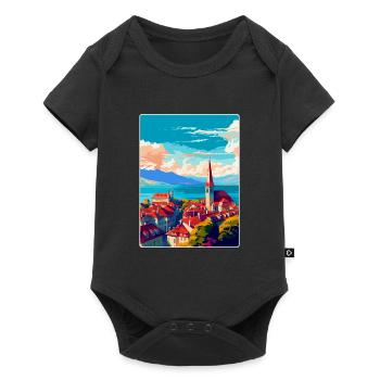 Lausanne Switzerland Vintage Travel Poster WPA Art - Baby Premium short-sleeve bodysuit - black - Front