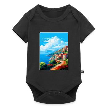 Elba Italien Vintage Reiseplakat Souvenir Souvenir - Baby Premium Kurzarmbody - Schwarz - Vorne