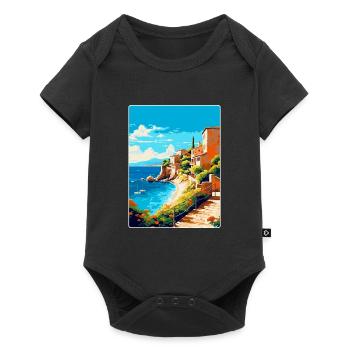 Costa Brava Spanien Vintage Reiseplakat Souvenir - Baby Premium Kurzarmbody - Schwarz - Vorne
