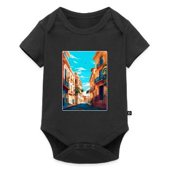 Valence Espagne Affiche de voyage vintage Souvenir WPA - Body à manches courtes Premium Bébé - noir - Devant