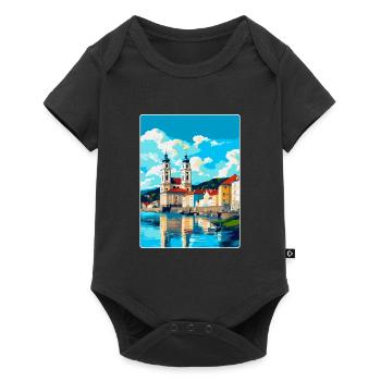 Passau Germany Vintage Travel Poster Souvenir WPA - Baby Premium short-sleeve bodysuit - black - Front