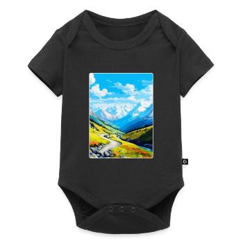 Stelvio Italie Affiche de voyage vintage WPA Souvenir - Body à manches courtes Premium Bébé - noir - Devant