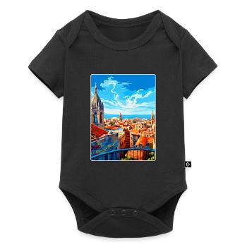 Barcelone Espagne Affiche de voyage vintage Souvenir WPA - Body à manches courtes Premium Bébé - noir - Devant