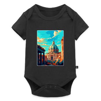 Rome Italy Vintage Travel Poster Souvenir Postcard - Baby Premium short-sleeve bodysuit - black - Front