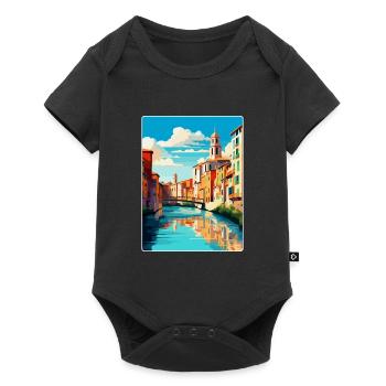 Girona Spain Vintage Travel Poster WPA Souvenir - Baby Premium short-sleeve bodysuit - black - Front