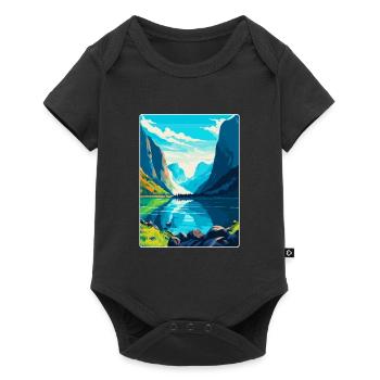 The Fjords Norway Vintage Travel Poster Souvenir - Baby Premium short-sleeve bodysuit - black - Front