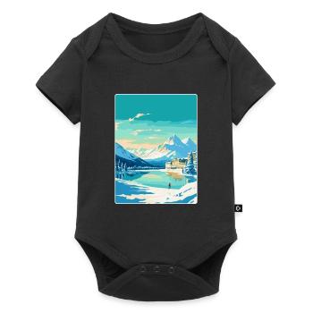 St Moritz Suisse Affiche de voyage vintage WPA - Body à manches courtes Premium Bébé - noir - Devant