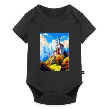 Château de Neuschwanstein Allemagne Affiche de voyage WPA - Body à manches courtes Premium Bébé - noir - Devant