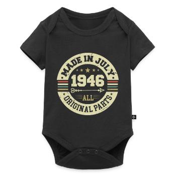July 1946 Birthday Gift 1946 I Made in July - Baby Premium short-sleeve bodysuit - black - Front