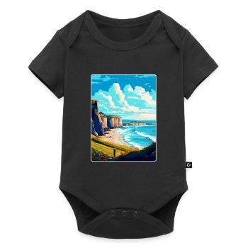 Normandie France Affiche de voyage vintage Souvenir WPA - Body à manches courtes Premium Bébé - noir - Devant