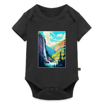 Affiche de voyage des chutes de Reichenbach en Suisse WPA - Body à manches courtes Premium Bébé - noir - Devant