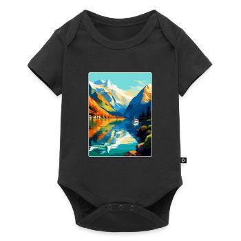 The Fjords Norway Vintage Travel Poster Souvenir - Baby Premium short-sleeve bodysuit - black - Front