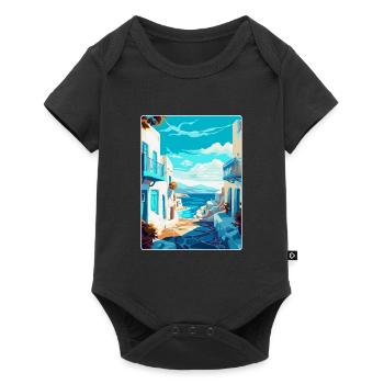 Mykonos Grèce Affiche de voyage vintage Souvenir WPA - Body à manches courtes Premium Bébé - noir - Devant
