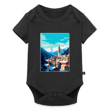 Badgastein Autriche Affiche de voyage vintage souvenir - Body à manches courtes Premium Bébé - noir - Devant