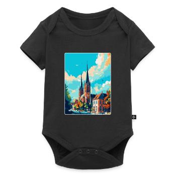 Bielefeld Germany Vintage Travel Poster Souvenir - Baby Premium short-sleeve bodysuit - black - Front